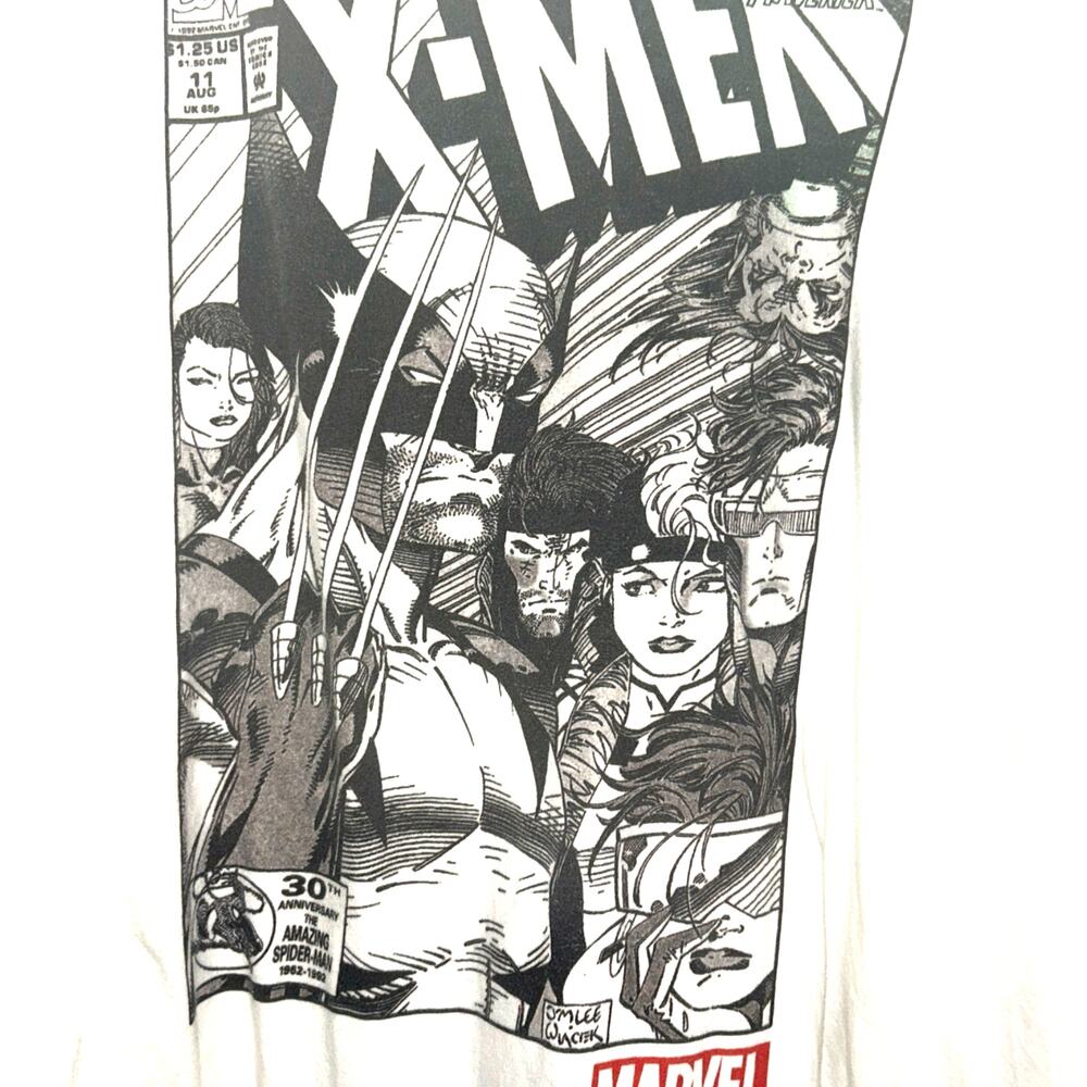 Marvel X-Men Graphic T-Shirt XL White Wolverine Comic Print